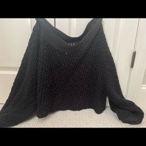 Black free people off the shoulder sweater